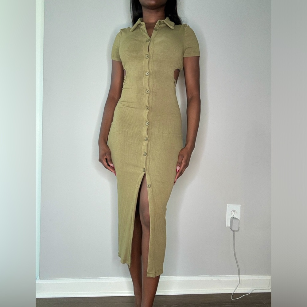 Ribbed Button Down Dress